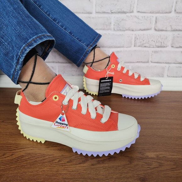 ❤️Converse Run Star Hike Platform Color Pop Sz 8 Women's Shoes Orange A16289C❤️ - Picture 2 of 13